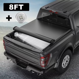 fitmotor 8 Feet Bed Truck Tonneau Cover For 2004 2005 2006 2007 2008 Ford F-150 Roll Up