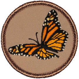 Patchtown Monarch Butterfly Patrol Patch - 2" Round Embroidered Patch - Sew-on