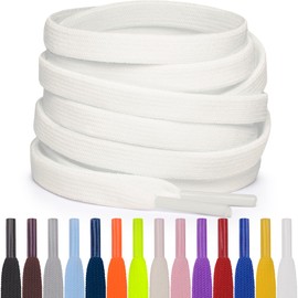 Miscly Flat Elastic Shoelaces - White, 54″ (137 CM)