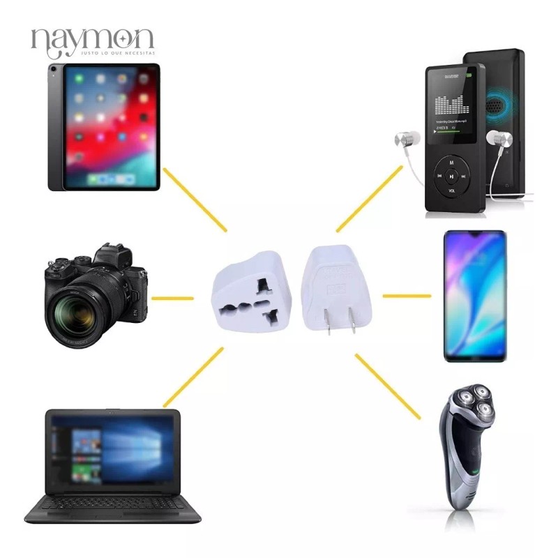 Naymon Clavija Convertidor Toma Corriente Viaje Americana Mexico