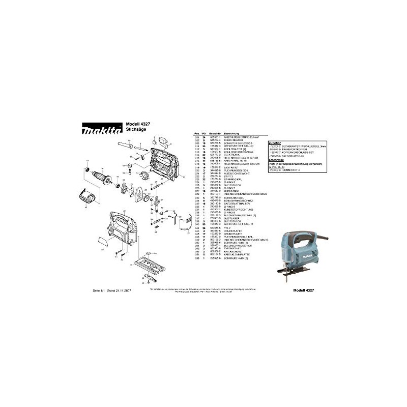 Makita 313140-8 BLADE CLAMP, 4329K