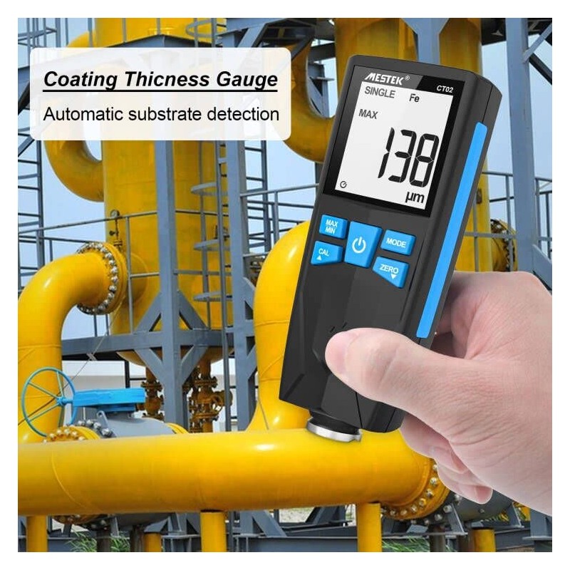 MESTEK Paint Thickness Meter 0-1500um with LCD Display 2 Measuring