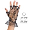 Skeleteen Fingerless Lace Black Gloves - Ladies and Girls Ruffled