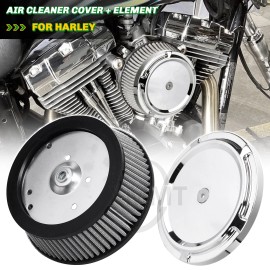 Unbranded Air Cleaner Cover w/ Element Kit For Harley Heritage Softail Touring Road Glide