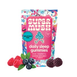 SuperMush Sleep Gummies for Adults - Mushroom Supplement with Magnesium Citrate, L-Theanine, Chaga, Reishi & Chamomile for Deep Sleep, REM & Detox - Vegan & Sugar-Free - 60 Gummies (30 Servings)