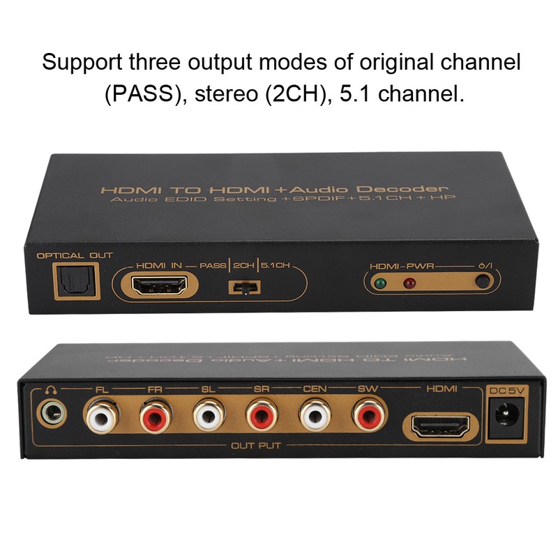 HDMI to HDMi Digital Audio Decoding Decoder Box Converter Adapter