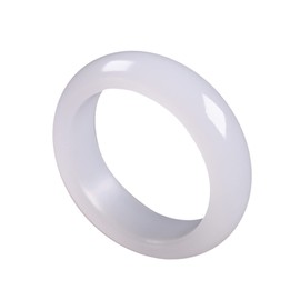 BJIMIDTI Women 100% Genuine Jade Rings Bands, Hetian Natural White Jade Rings Jewelry Gift(Ring Size:9) White