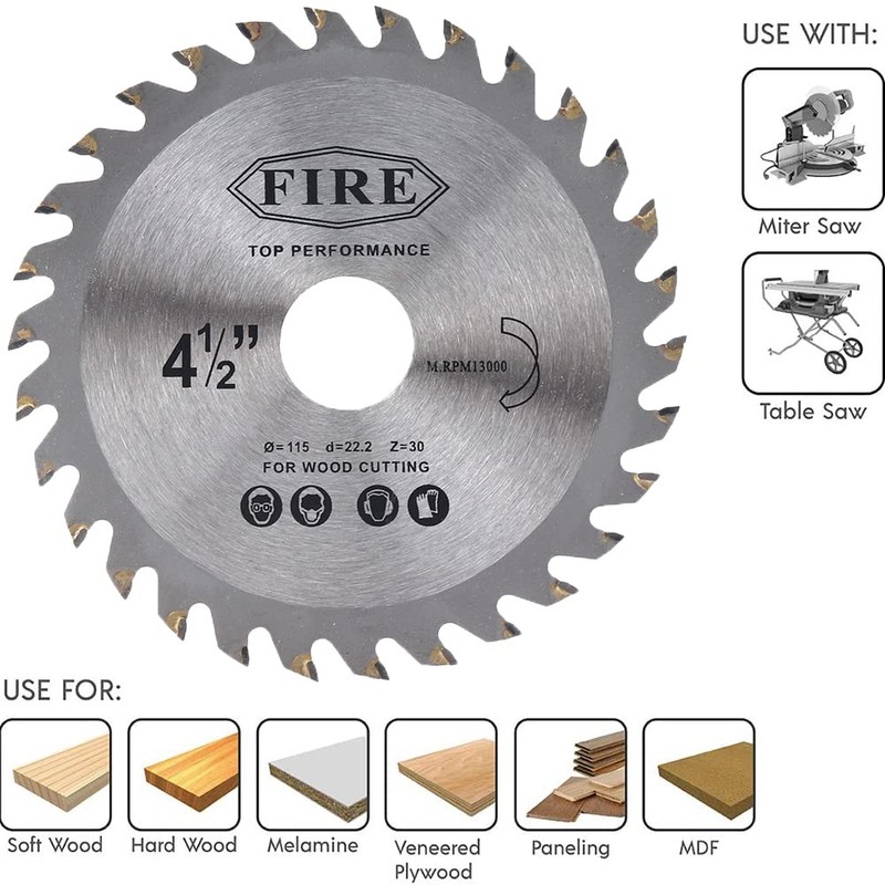 BaiNuo 4-1/2 Inch Circular Saw Blade 30T Wood Cutting Saw