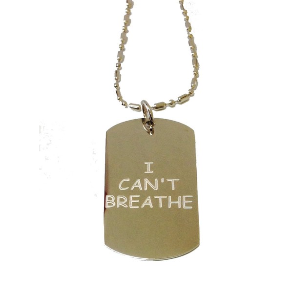 Hat Shark I Can't Breathe - Military Dog Tag, Luggage Tag Metal Chain Necklace