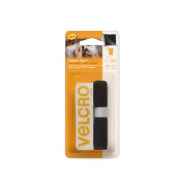 VELCRO Brand Sleek and Thin for Fabrics | 3ft x 3/4in Tape, Black | Soft on Skin Ultra Light with Sewing Lane Technology,