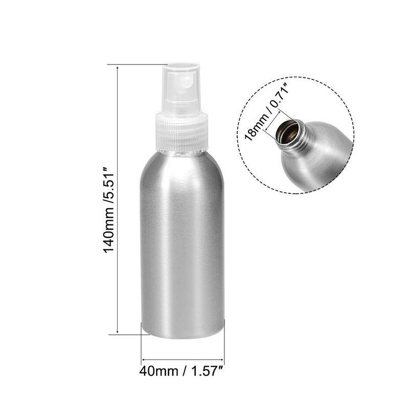 uxcell 3pcs 3oz/100ml Aluminium Spray Bottle with Clear Fine Mist