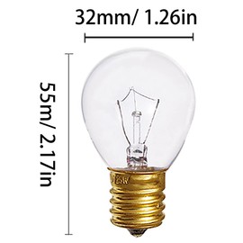 E17 25W Lava Lamp S11 Globe Light Bulb G40 Incandescent Bulb S11 Refrigerator Freezer Bulb for Lava Lamps Glitter Lamp Pendant Lamp 2700K Warm White AC110V Clear Glass E17 Intermediate Base Pack of 8
