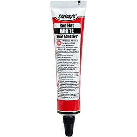 Christy's Red Hot Vinyl Adhesive, White, 1.5 oz Tube, White,Red