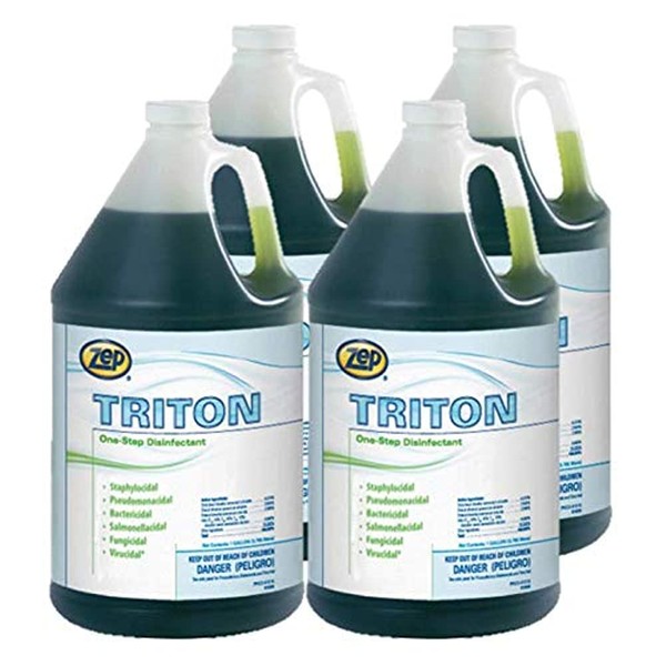 Zep Triton Concentrated Disinfectant 1 Gallon Case of 4 - EPA Registered kills 99.99% of germs (121524)