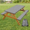DYNH 3 Pcs Picnic Table Cover with Bench Covers, 6ft