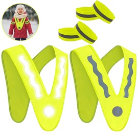 Ceeyoll Pack of 6 Children's High Visibility Vest, Safety Vest Riding, V Shape Safety Vest, Children's Reflective Vest, for Sports, Running, Cycling