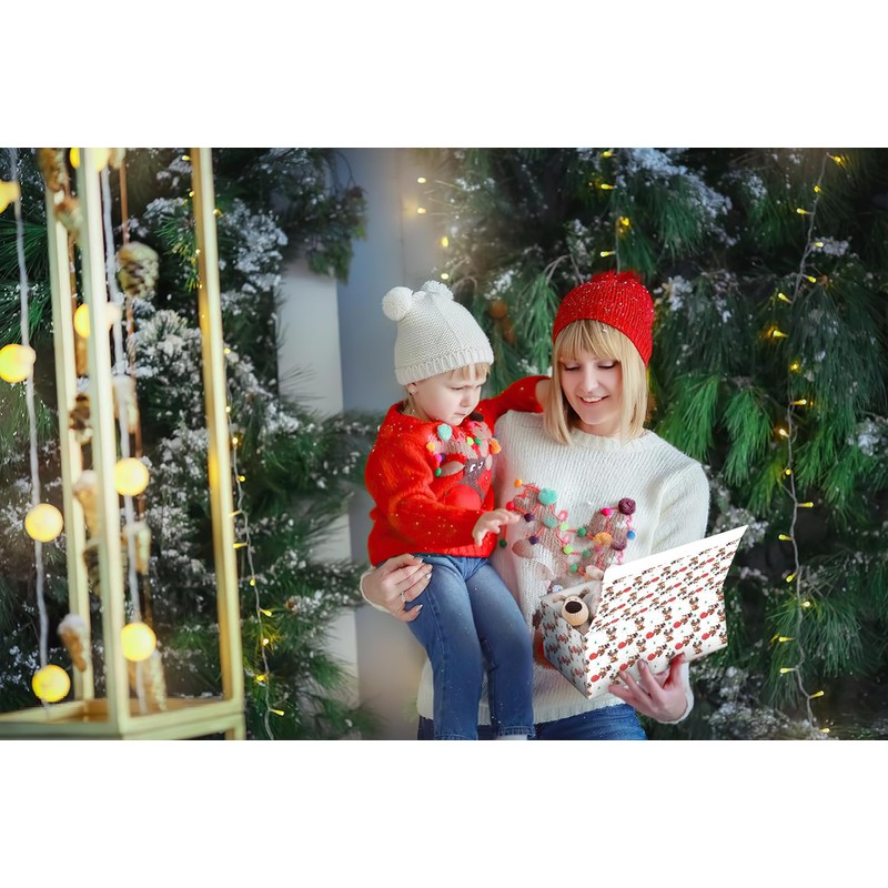 Linelglobal Christmas Gift Box with Lid for Kid Women Men