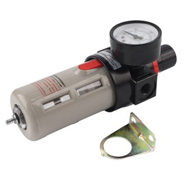 Kadimendium Small 2000 1/4in BFr 2000 Air Source Gas Treatment Unit Filter Pressure Regulator with Gauge 26x8x8