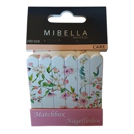 Mibella 12pcs Matchbox Nail Files Set Travel Nail Files Floral Pattern 29002