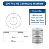 200 Pcs M5 Washers, m5x15mm Flat Penny Washers, Flat Repair