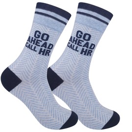 FUNATIC Go Ahead Call HR Funny Socks About Work for Men Women Adult | Funny Human Resources Gift Idea with Saying | Office Job Party Coworker Boss Friend Present | Office Meeting Attire Accessories