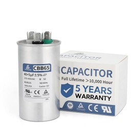 LOYALLINE 40 5 MFD 40+5uf CBB65 Capacitor for AC Motor Run, Fan Start, Condenser Straight Cool, Heat Pump, Air Conditioner, HVAC Capacitor, 370V/440V/450V AC 50/60Hz - Guaranteed to Last 5 Years