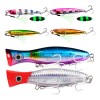 6 Señuelos Popper De 43g Kit Pesca Superficial Mar Playa