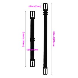 Women's Non-slip Adjustable Elastic Bra Strap Clips Holder-Black 3 Packs