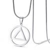 MOO&LEE Sobriety Necklace for Men AA Recovery Triangle Pendant Necklace