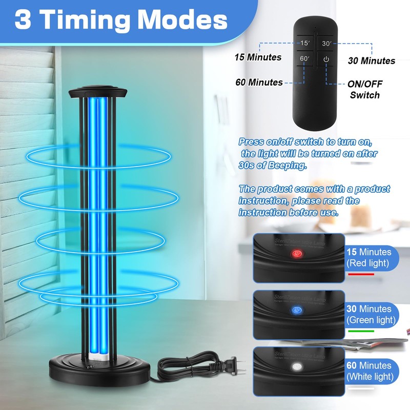 Qualirey 100W UV & Ozone Sanitizer with UV Light Glasses,