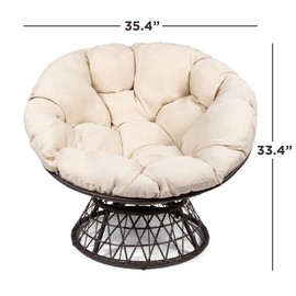 Milliard Papasan Chair with 360-degree Swivel (Brown and Beige)