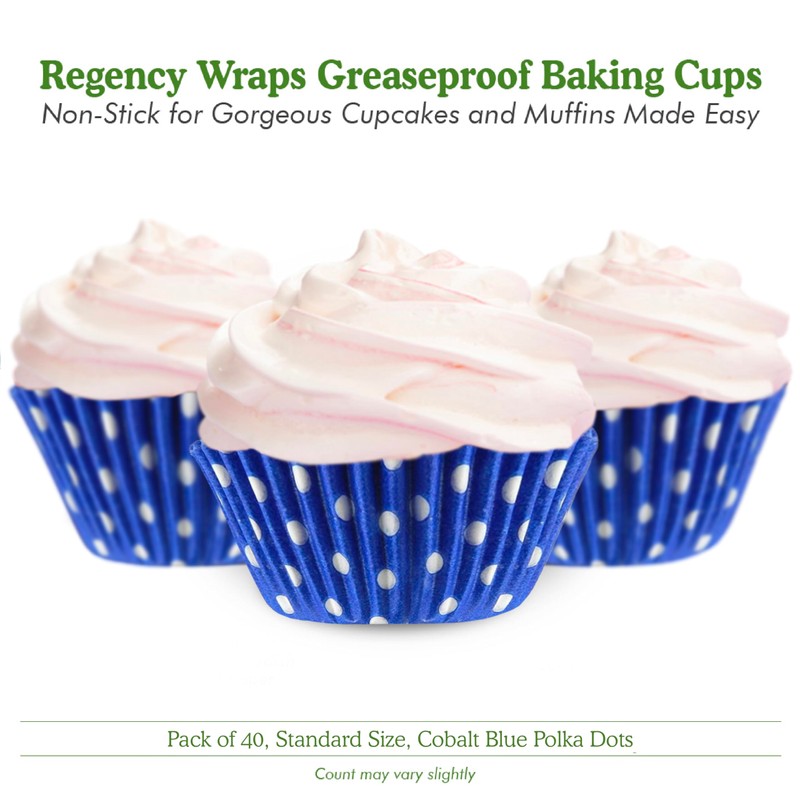 Regency Wraps Greaseproof Professional Grade Baking Cups, Pack of 40,