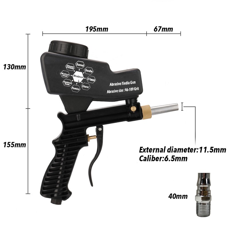 Portable Gravitation Sandblasting Machine Pneumatic Sand Blasting Set Rustproof Sandblaster