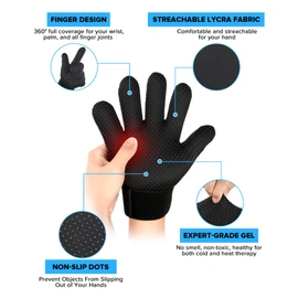 Full Finger Arthritis Ice Glove for Men&Women, Touch Screen Hand Ice Pack for Carpal Tunnel, Arthritis, Tendinitis, Osteoporosis, Neuropathy Cold&Heat Therapy Pack of ONE