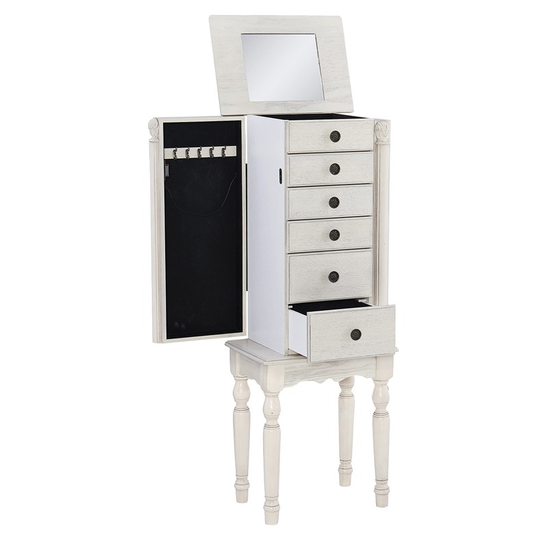 Powell Darcy Off White Jewelry Armoire