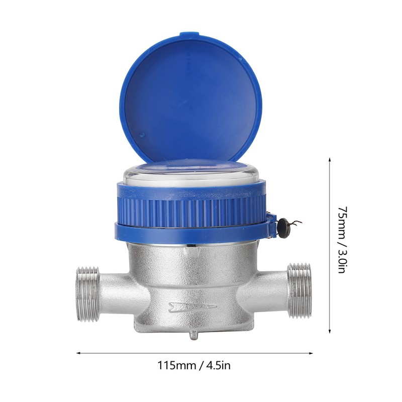 Weytoll Intelligent Water Meter 15mm 1/2" for Home Use, Mechanical