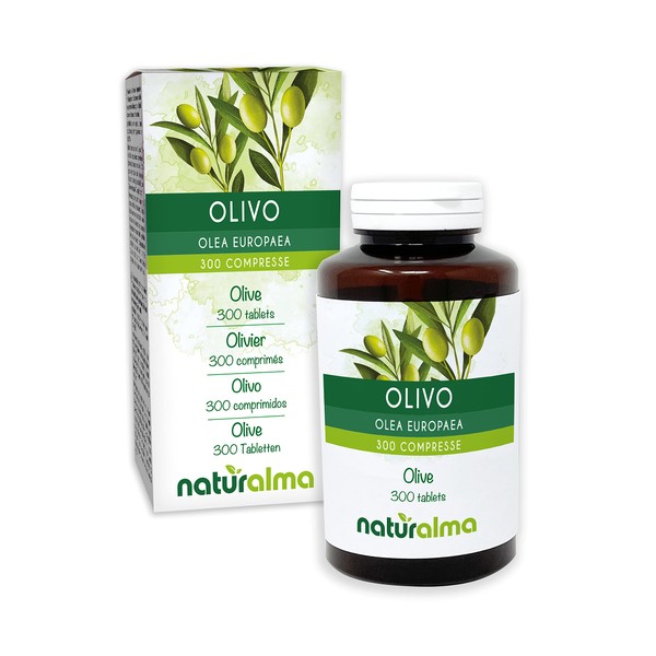 Olivo (Olea europaea) foglie NATURALMA | 150 g | 300 compresse da 500 mg | Integratore alimentare | Naturale e Vegano