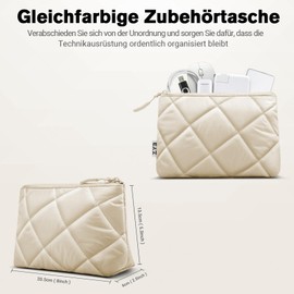 ZYB 13.3 Inch Puffy Laptop Case MacBook Bag for MacBook Air 13 M3 M2 M1 2024-2010, MacBook Pro 13 M1 M2 2023-2012, MacBook Pro 14 2023-2021 M3 A2918/A2992 M2 A27 79 M1 7A2443-Beige