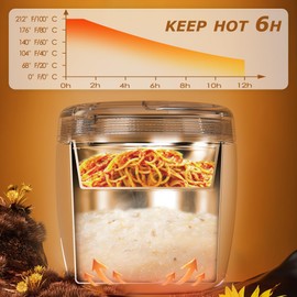 Misonea Thermo for Hot Food 40OZ, Vacuum Insulated Food Jar for Adults, Stainless Steel Soup Thermo Wide Mouth Leakproof Lunch Containers with Spoon for School Office, Black