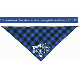Big Brother Dog Bandana, Reversible Plaid Triangle Bibs Pet Scarf