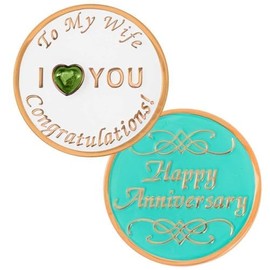 to My Wife Happy Anniversary Coin Congratulations Gift Aqua I Love You Gift.