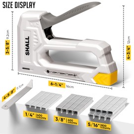 SHALL Light Duty Staple Gun for Wood - White Upholstery Staple Gun with 1600pcs JT21 Staples 1/4, 5/16, 3/8 inch and Staple Remover - Fabric Stapler Gun for Crafts, DIY, Decoration