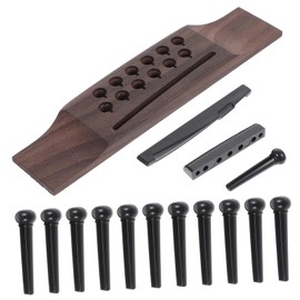 Kisangel Acoustic Guitar Bridge Replacement Kit Set with Bridge Pins Nut Saddle for Enhanced Tone and Performance Durable Reliable Guitar Parts