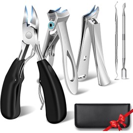 6 Pcs Kit de Cortaúñas para Pies, Alicates para Uñas de Pie de Acero Inoxidable, Corta Uñas Adulto para Mujeres y Hombres, Cortauñas Pico de Aguila Fuerte y Potente para Nails Gruesas