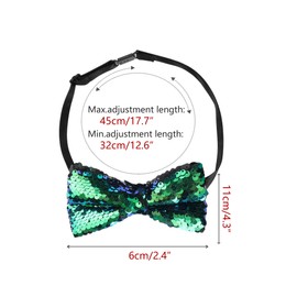 Elerevyo Men's Sequin Sparkly Shiny Bowties Reversible Two-Color Pre-tied Bow Ties for Party One Size Green Ombre