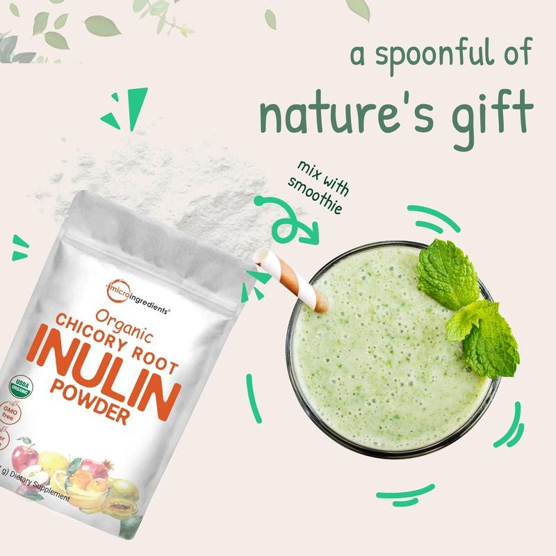 Micro Ingredients Organic Chicory Inulin Powder, 2lb