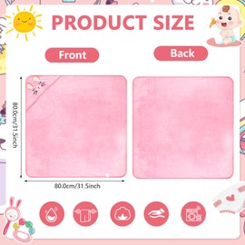 QKURT Hooded Baby Towel, Toddler Bath Towel Soft Infant Towel Newborn Blanket Coral Velvet Poncho Bath Towel,Swimming Towel for Baby Girls Boys, 80 * 80CM