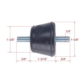 Daisypower Air Conditioner Rubber Anti-Vibration Mounts Pad, Shock Absorbing Isolator Mounting Pads for for Outdoor Ductless Mini Split Units AC Bracket, Condensers,Compressors, M8 (L)