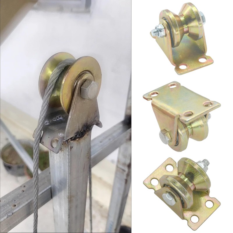 4 PCS Heavy Duty Gate Wheels Rigid Track Pullyes,Colored Steel