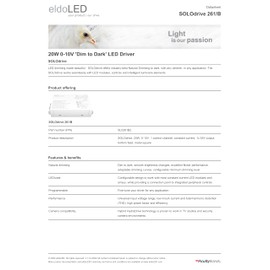 eldoLED | SOLOdrive 261/B | 20W 0-10V 'Dim to Dark' LED Driver